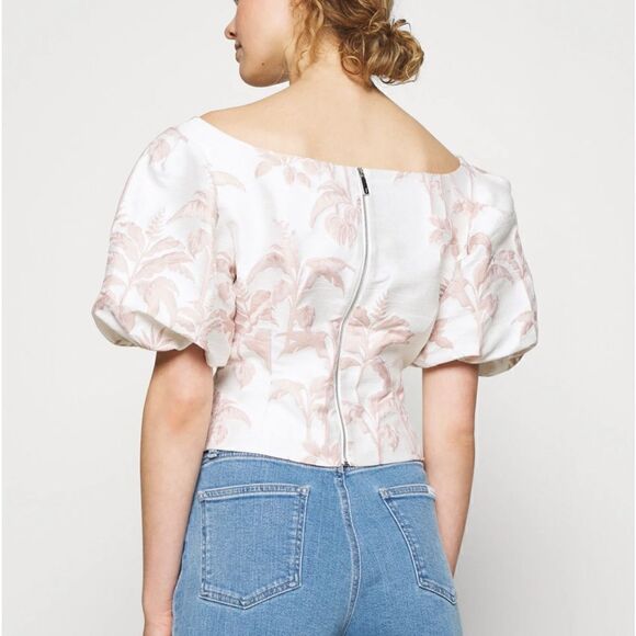 Ted Baker London Riverr Wide Neck Cropped Puff Sleeves Top.Size 6 =XXL - Picture 7 of 16